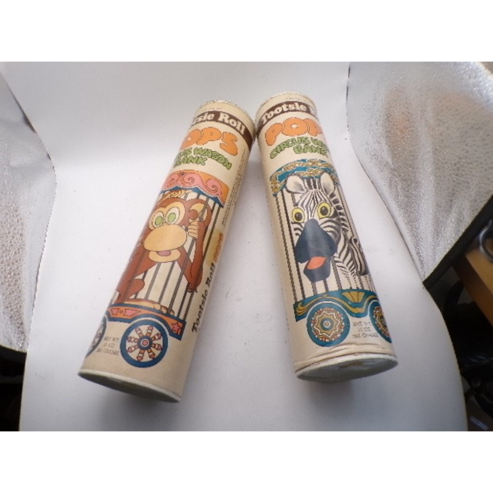 Vintage Tootsie Roll Circus Bank Monkey Zebra Coin Piggy Bank‎ Collectible Lot